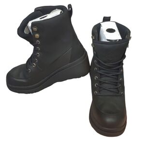 The ORIGINAL MUCK BOOT COMPANY Women's Liberty Wedge Black Leather NWT Size 5